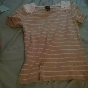 Tan and white stripped t-shirt